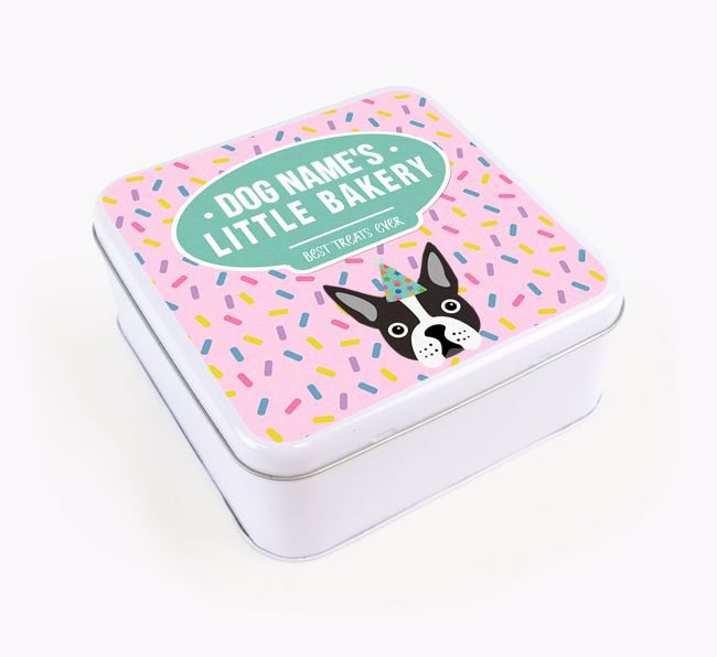 'Little Bakery' Square Treat Tin with {breedFullName} Icon
